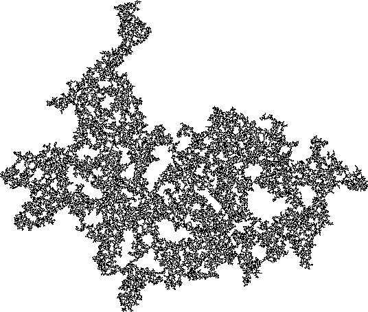 Image of a single percolation cluster for site percolation on a square lattice